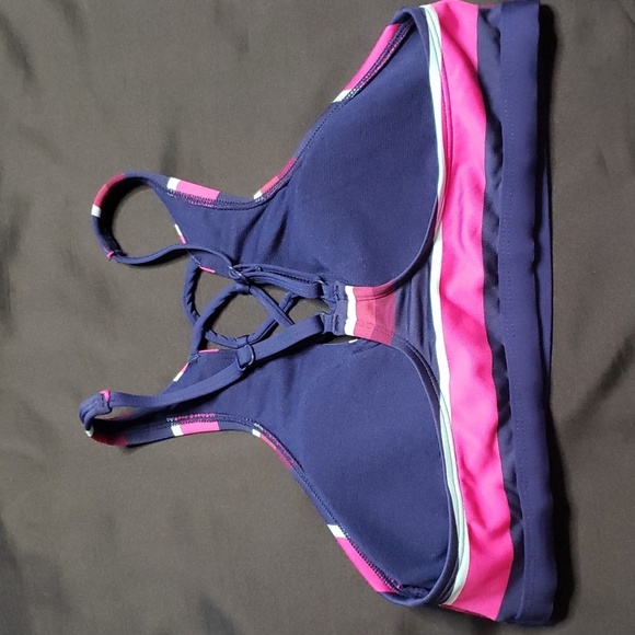 JAG bikini/active rugby stripe top, NWOT - Picture 4 of 5